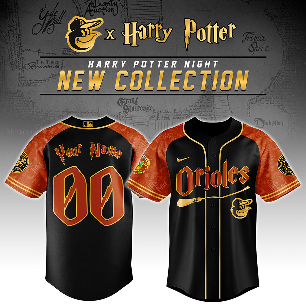 Baltimore Orioles MLB x Harry Potter Night Jersey Baseball Team Gift Ideas