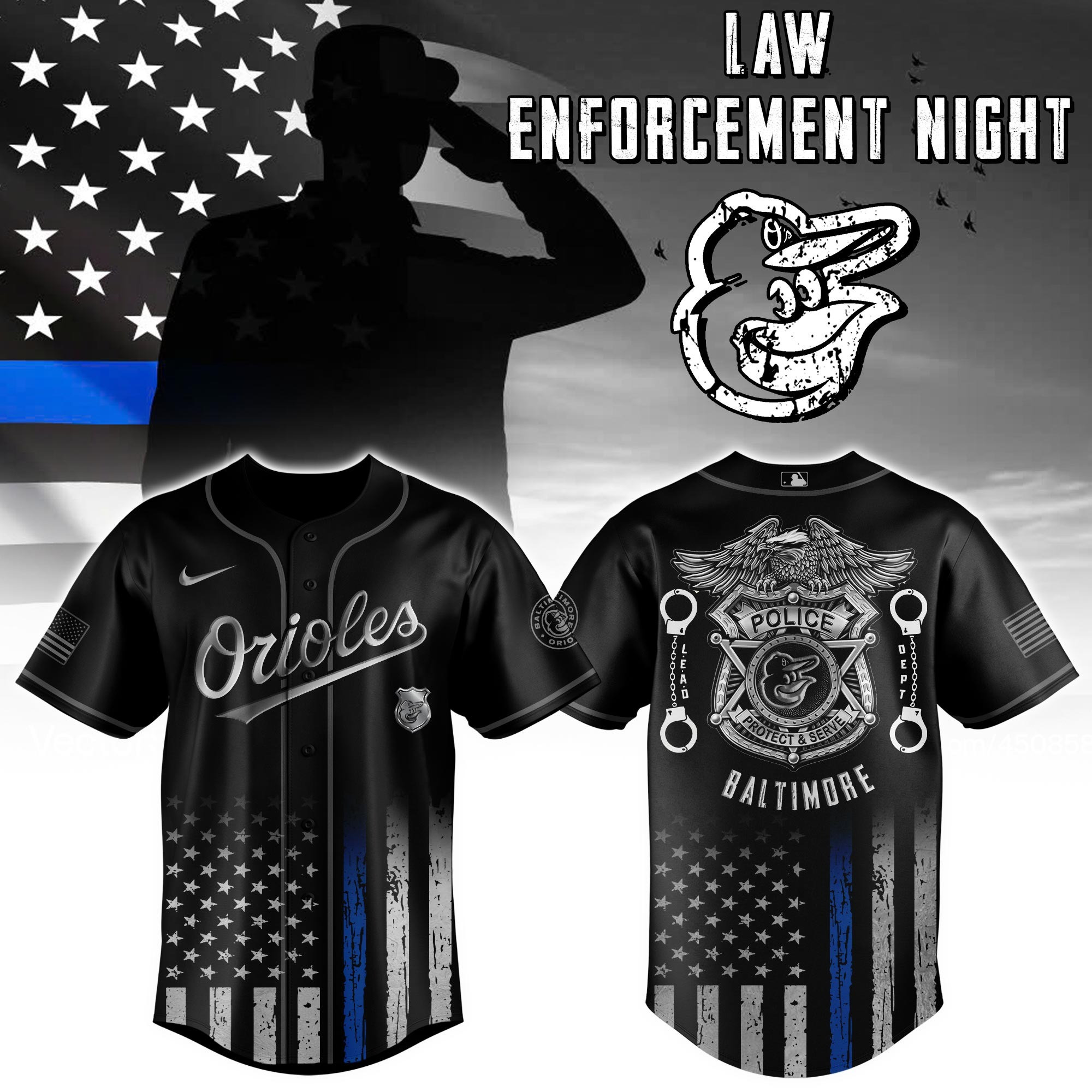 Baltimore Orioles MLB x Law Enforcement Night Edition Jersey Best Gifts For Police