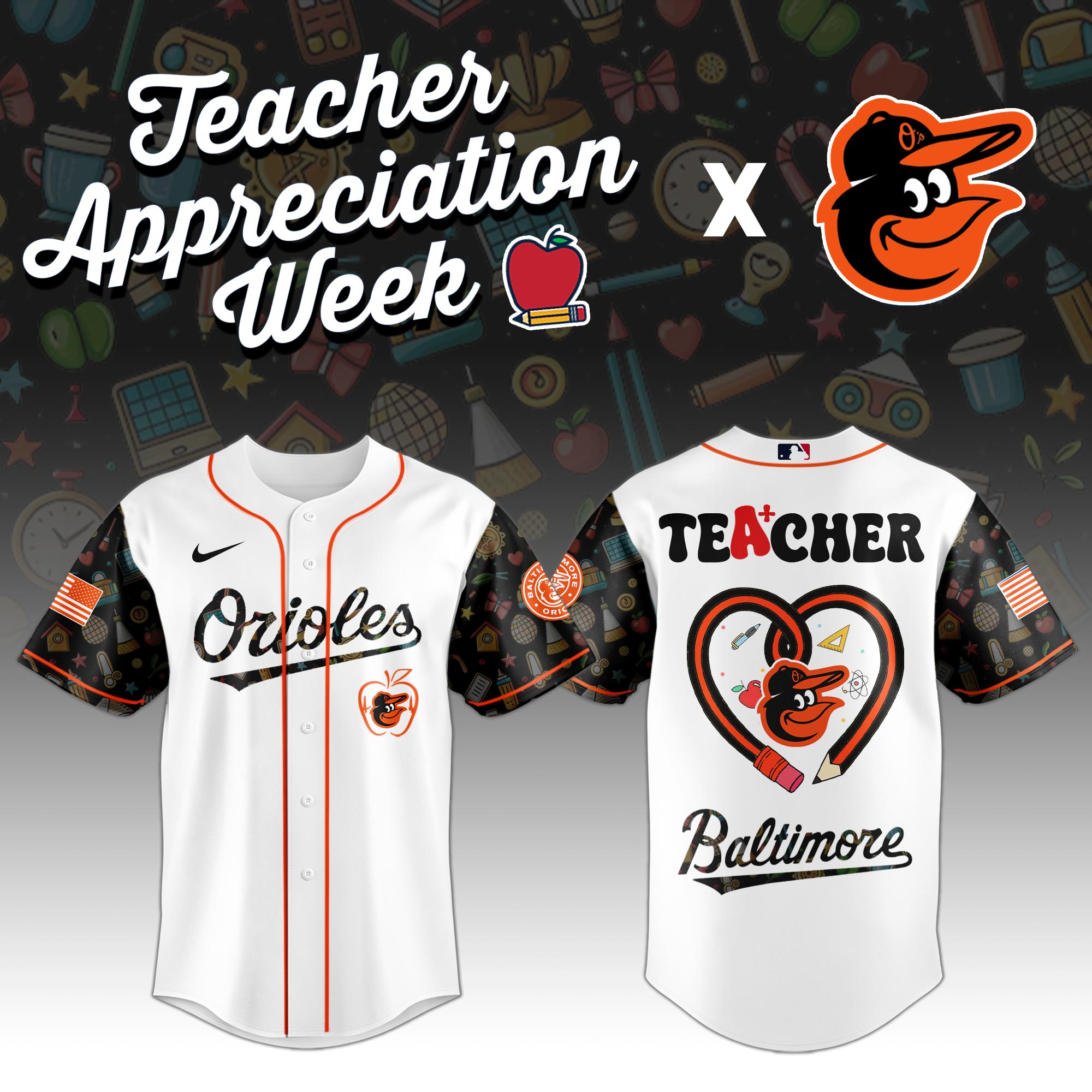 Baltimore Orioles MLB X Teacher Appreciation Week Personalized Baseball Jersey For Fans