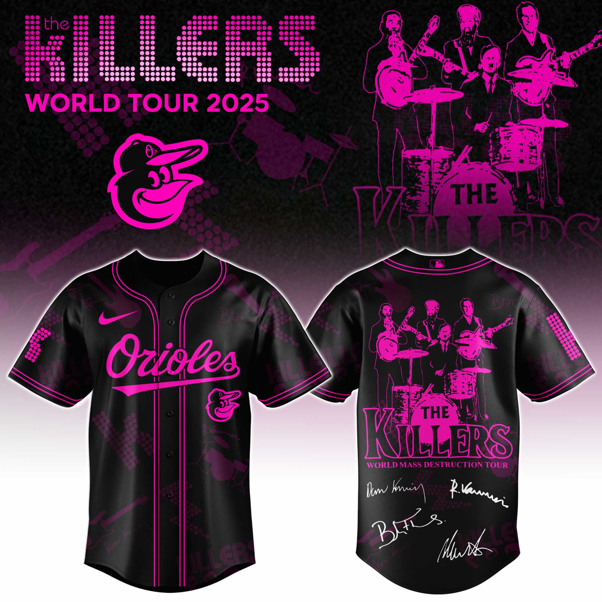 Baltimore Orioles MLB x The Killers 24th Anniversary Tour Personalized Baseball Jersey For Fans