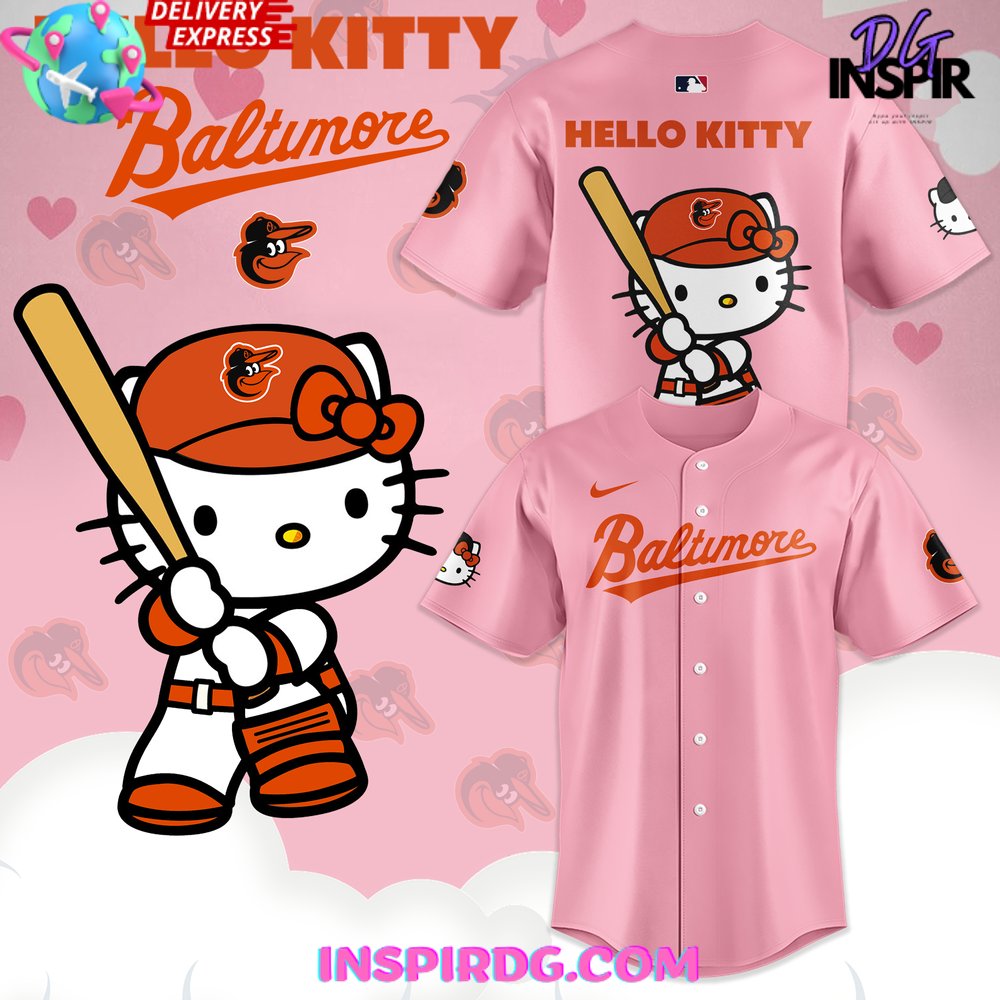 Baltimore Orioles x Hello Kitty 2025 Pink Baseball Jersey Premium Merchandise