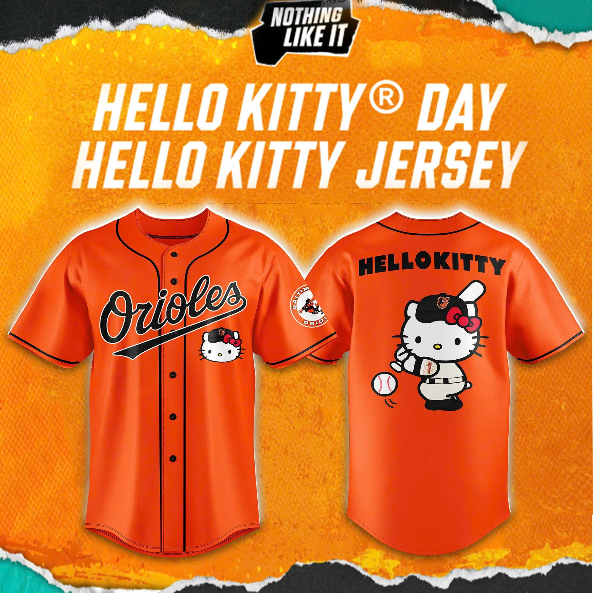 Baltimore Orioles x Hello Kitty Version 2025 Orange Jersey Baseball Team Gift Ideas