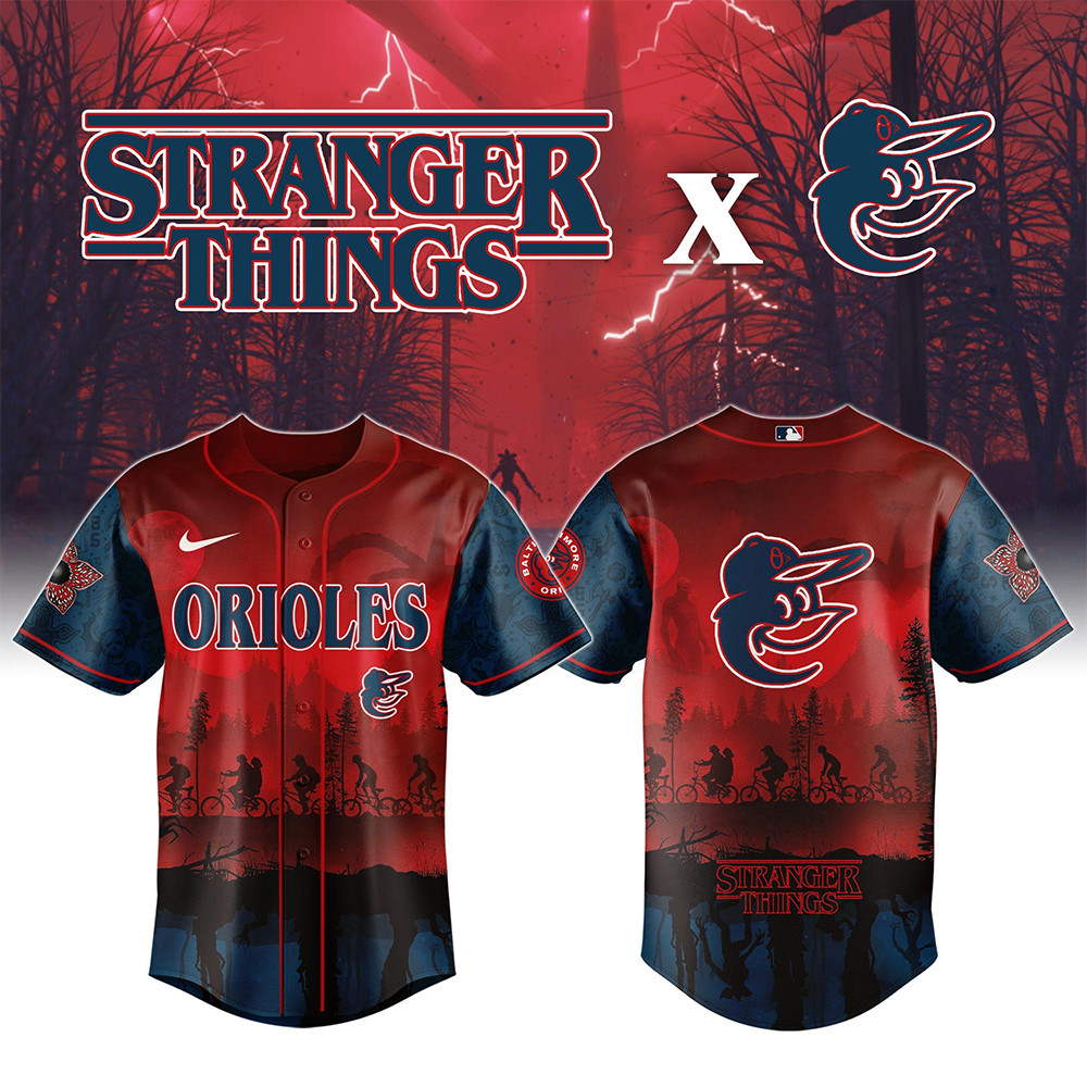 Baltimore Orioles x Stranger Things Night Game Jersey 2025 Baseball Enthusiast Gifts