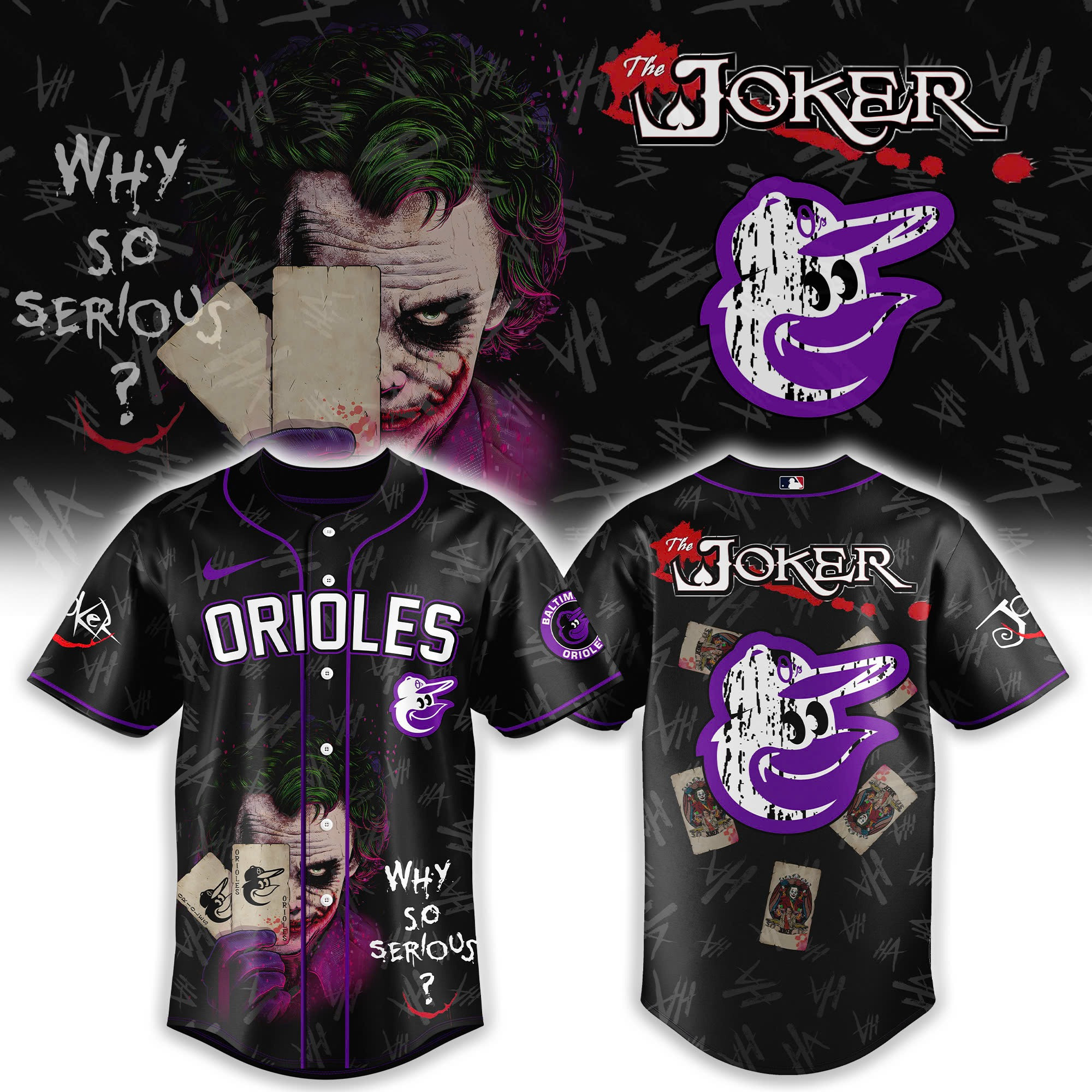 Baltimore Orioles x The Joker Baseball Jersey Baseball Player Gift Ideas