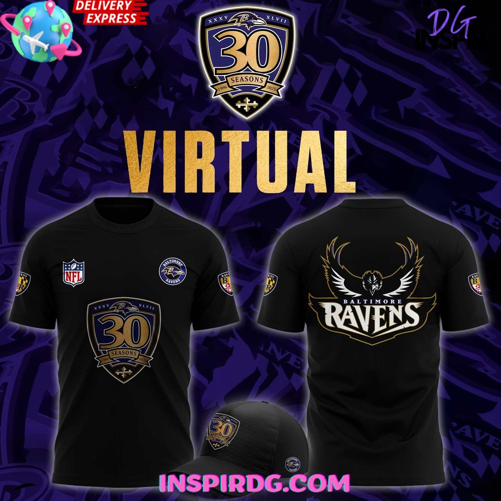Baltimore Ravens 30th Season Virtual Special T-Shirt Premium Merchandise