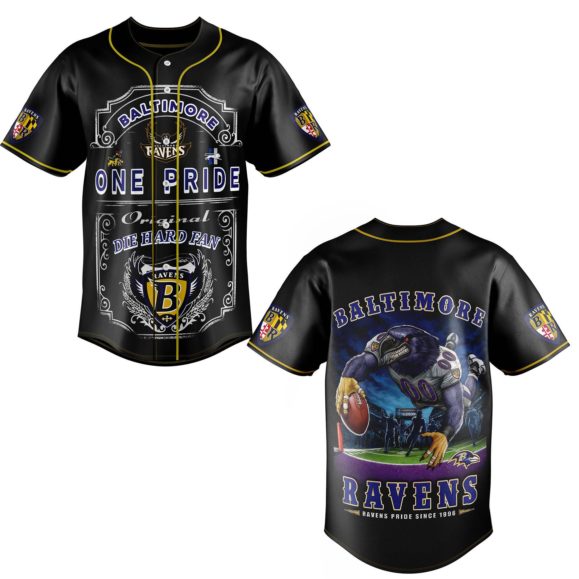 Baltimore Ravens Baseball Jersey For Fans