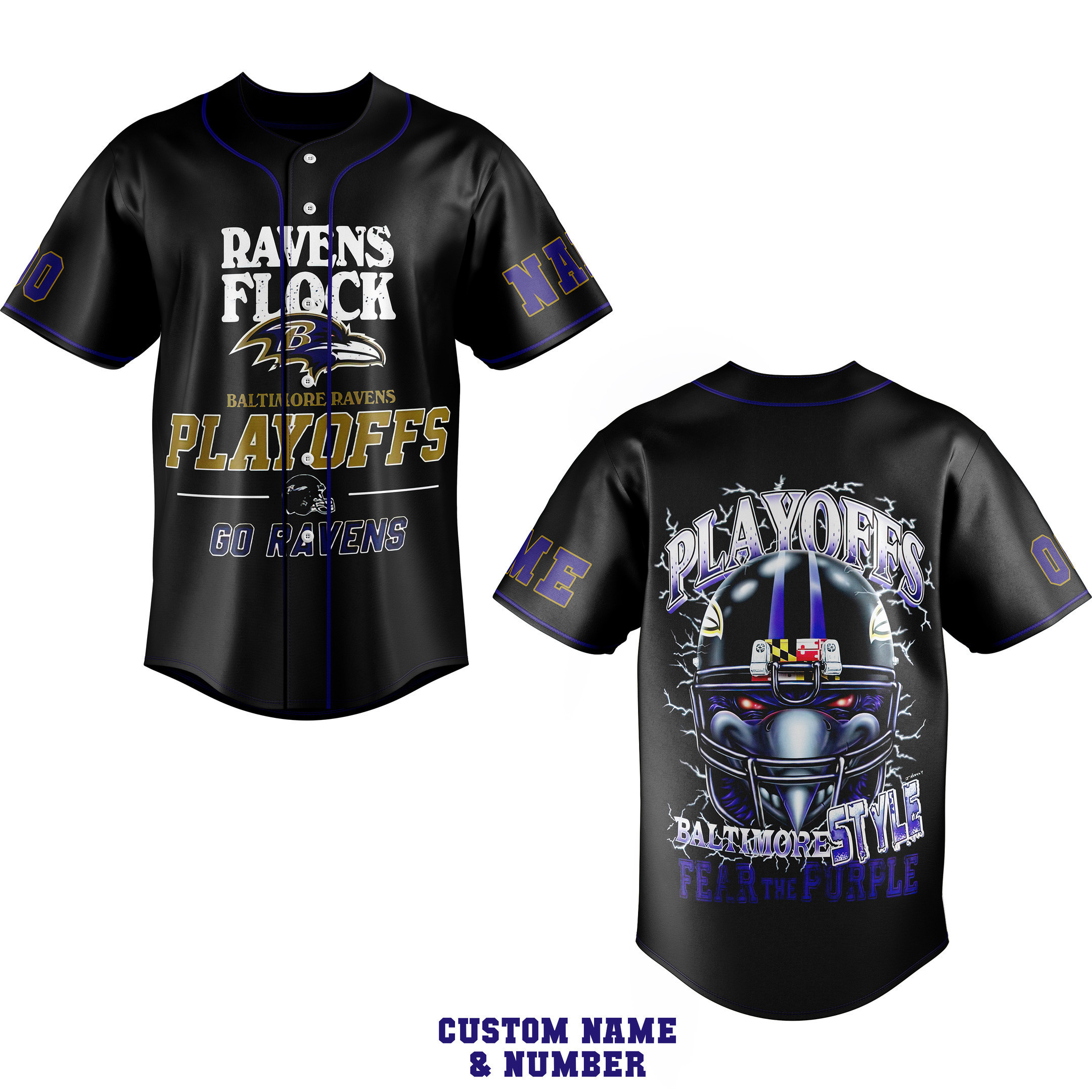 Baltimore Ravens Baseball Jersey For Fans