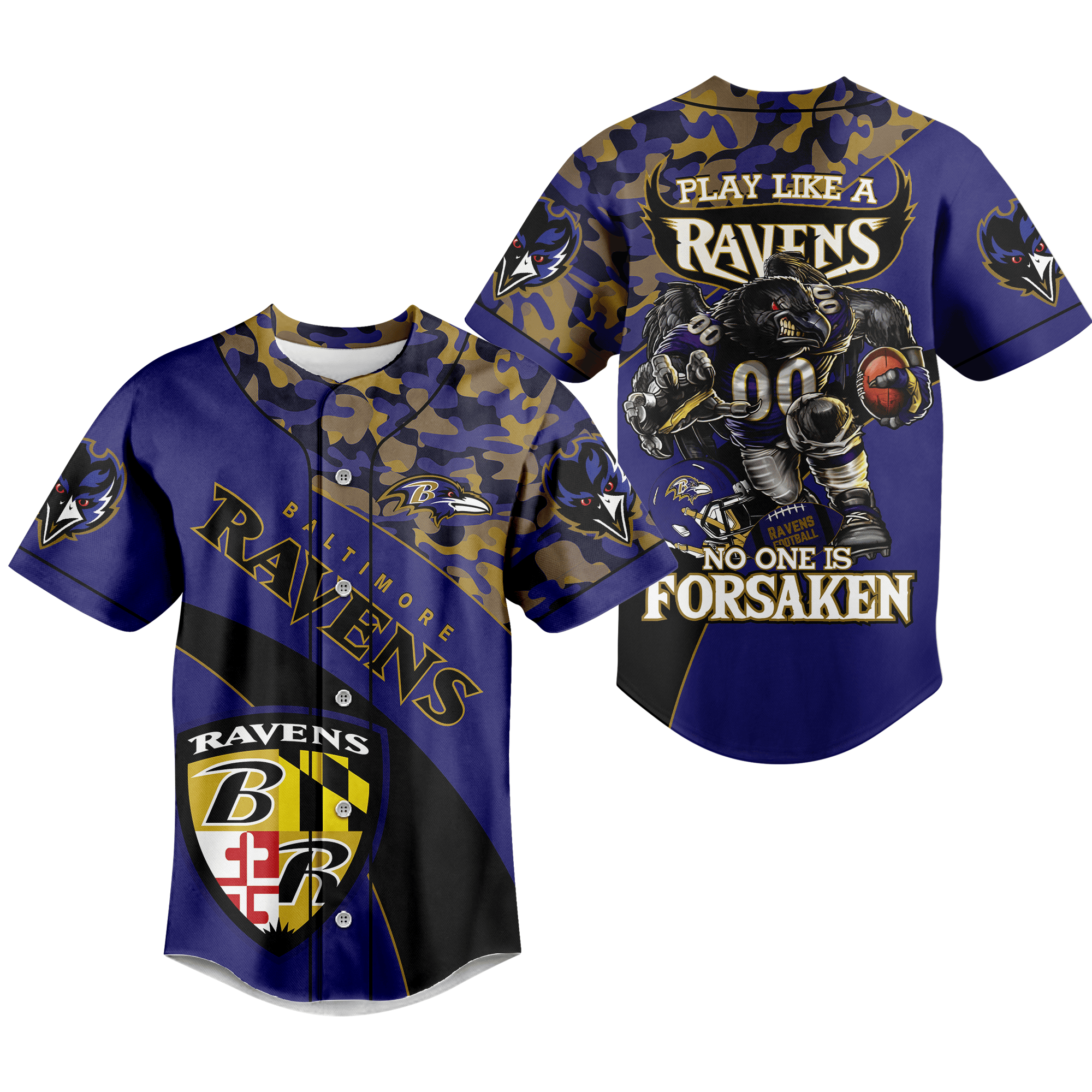 Baltimore Ravens Baseball Jersey For Fans