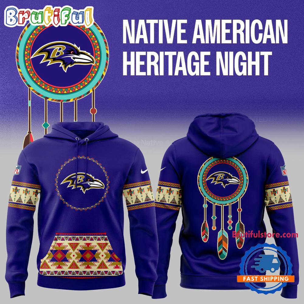 Baltimore Ravens NFL 2024 Native American Heritage New Hoodie