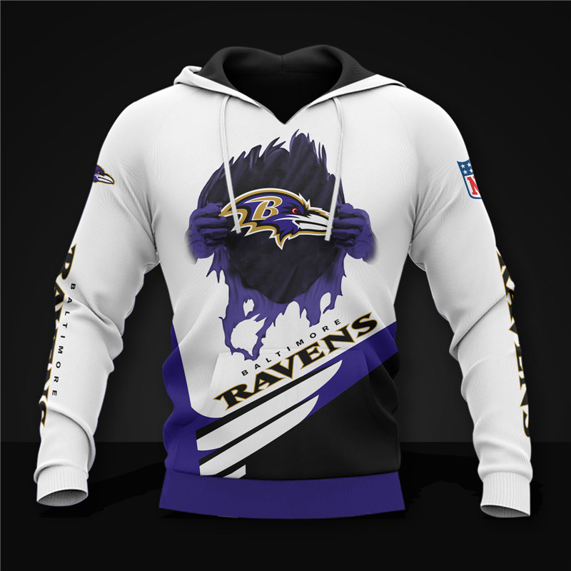 Baltimore Ravens Scratch Logo NFL Football Team Hoodie