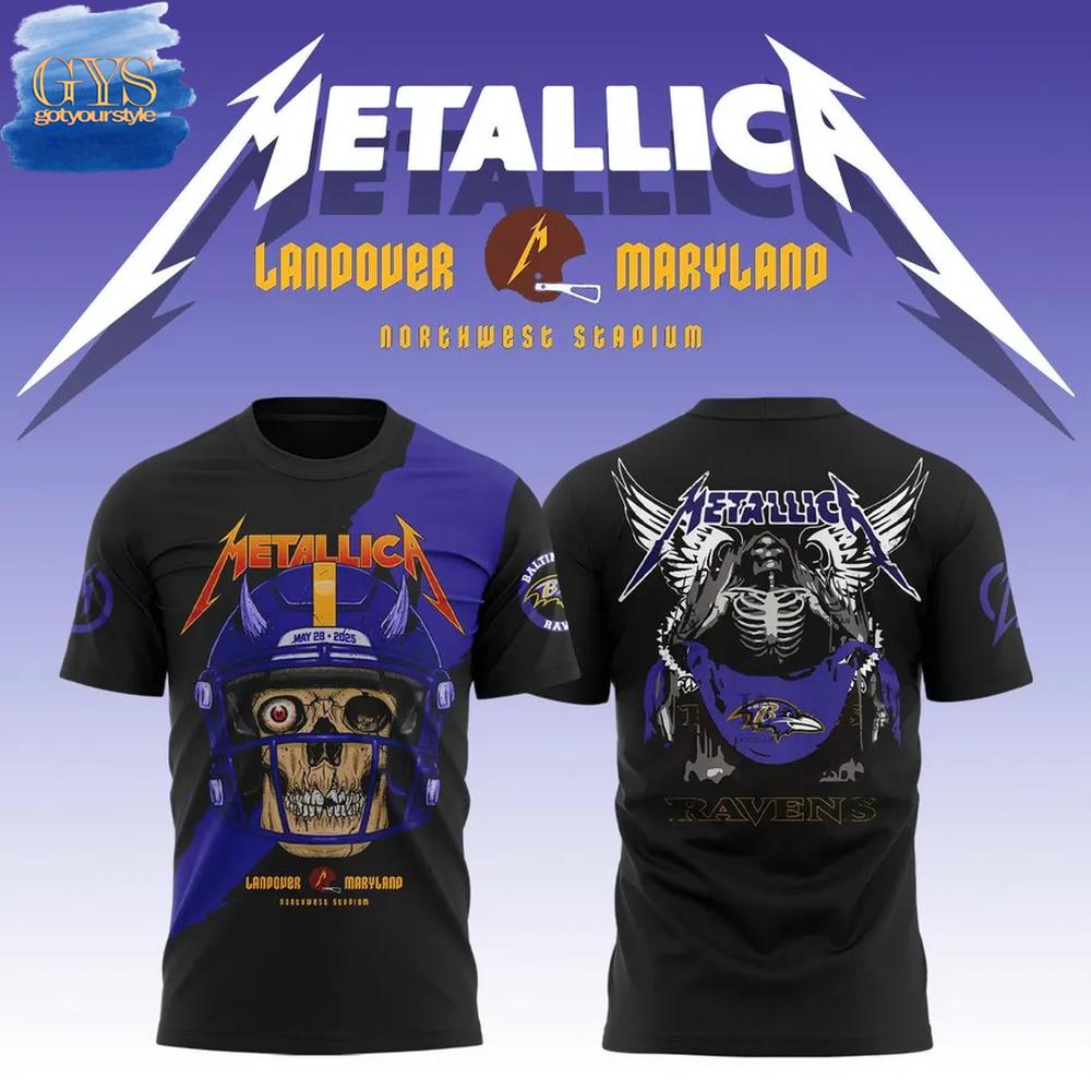 Baltimore Ravens x Metallica M72 World Tour T-Shirt Gift For Sport Music Fans