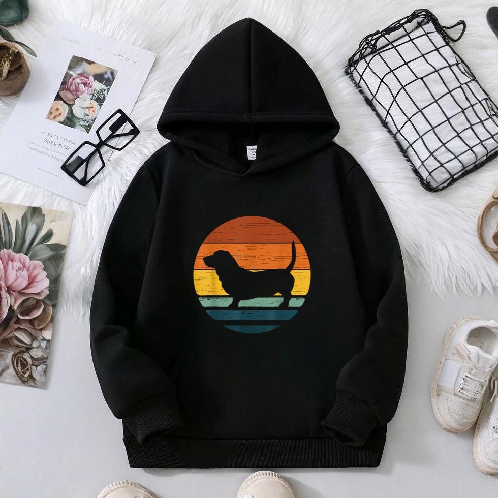 Bassador Vintage Retro Mom Dad Dog Hoodie