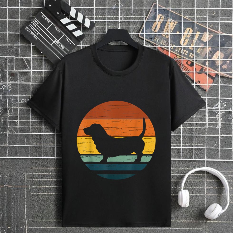 Bassador Vintage Retro Mom Dad Dog T-Shirt