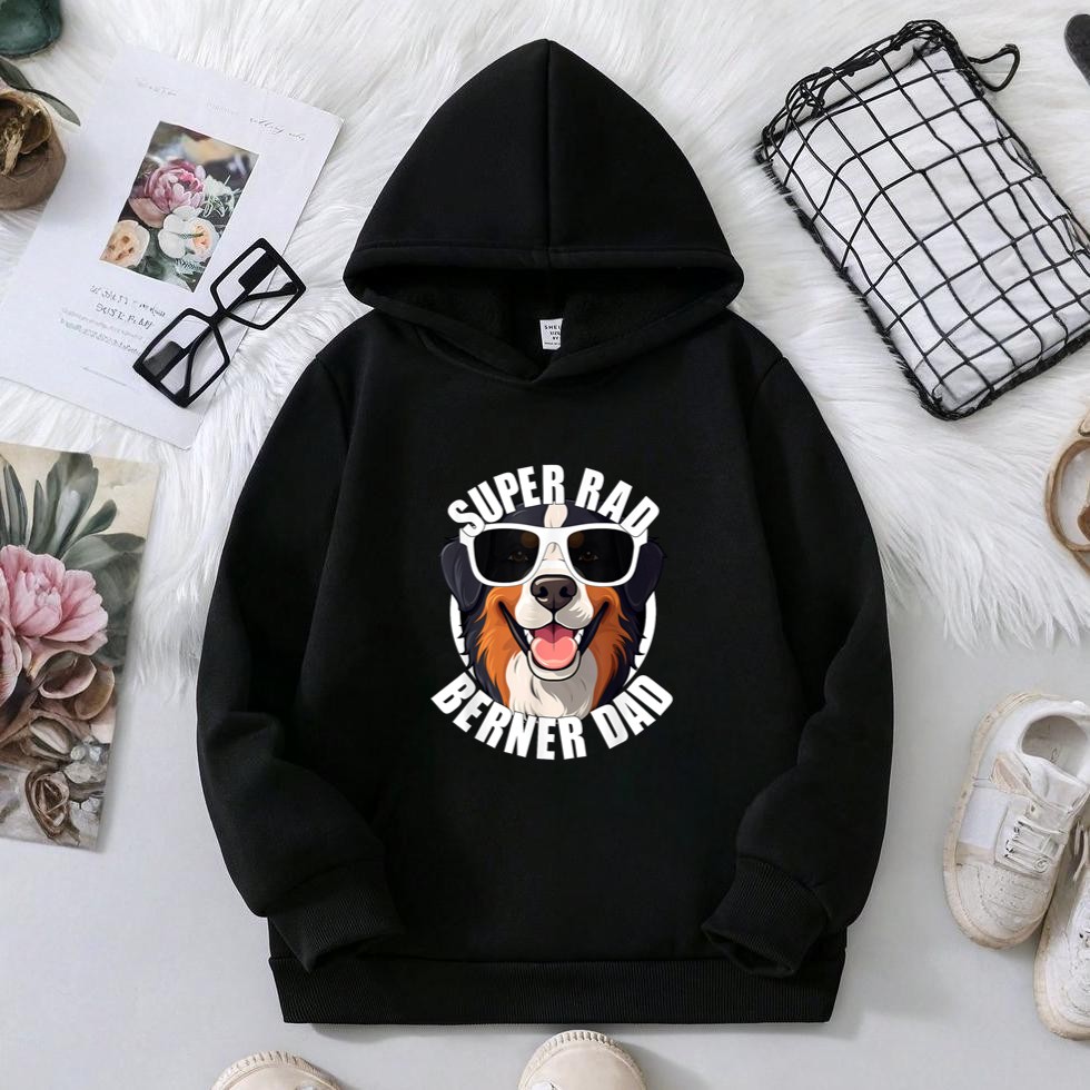 Bernese Mountain Dog Berner Dad Funny Super Rad Puppy Dog Hoodie