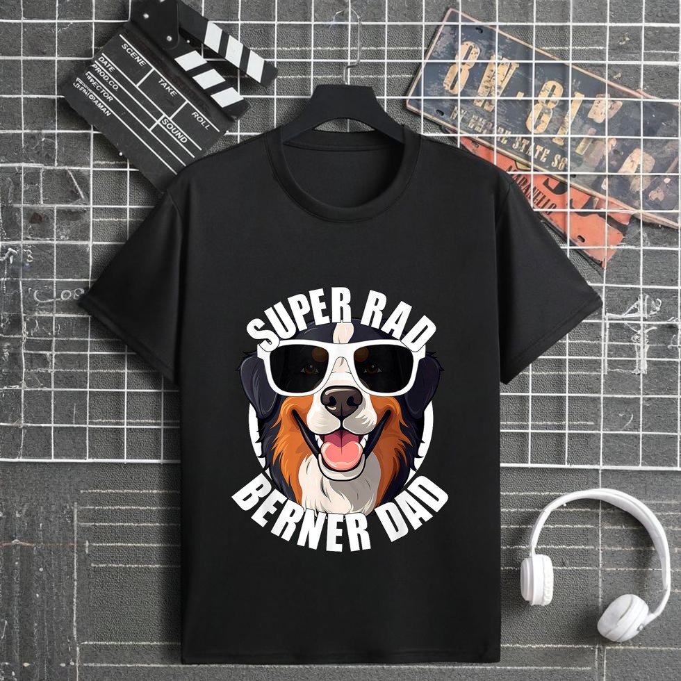 Bernese Mountain Dog Berner Dad Funny Super Rad Puppy Dog T-Shirt