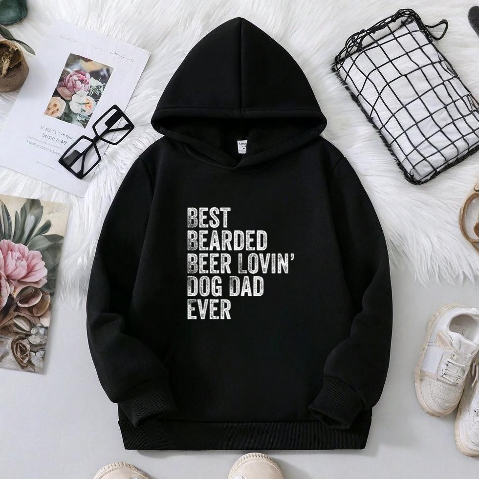 Best Bearded Beer Lovin Dog Dad Pet Lover Owner Gift Hoodie