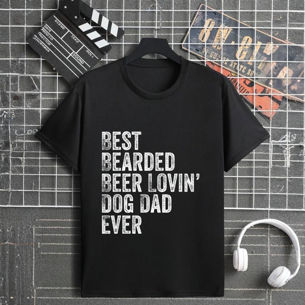 Best Bearded Beer Lovin Dog Dad Pet Lover Owner Gift T-Shirt