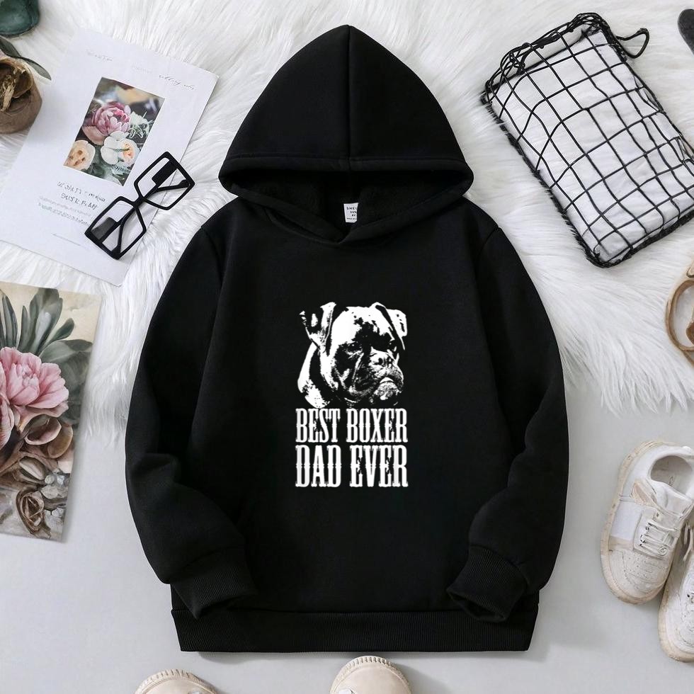 Best Boxer Dad Ever Graphic Dog Dad Love Hoodie