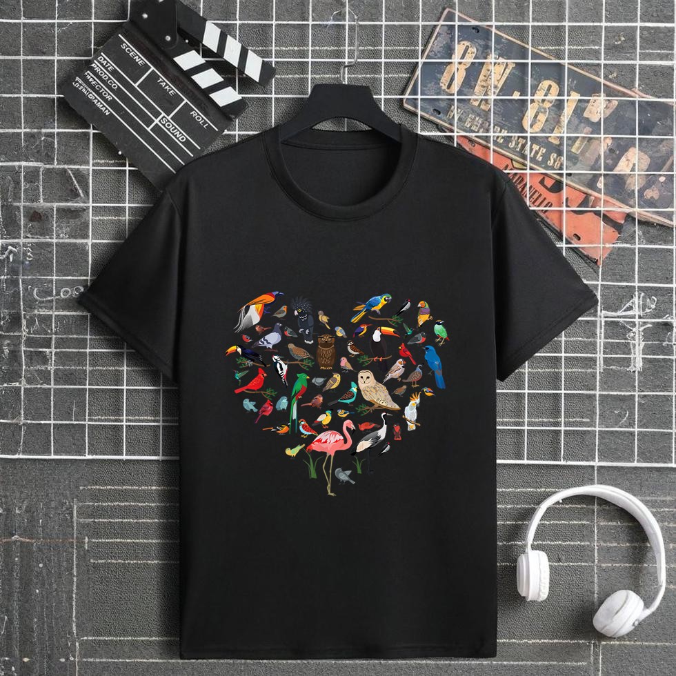 Bird Heart Birding Bird Watching Birder Bird Watcher T-Shirt