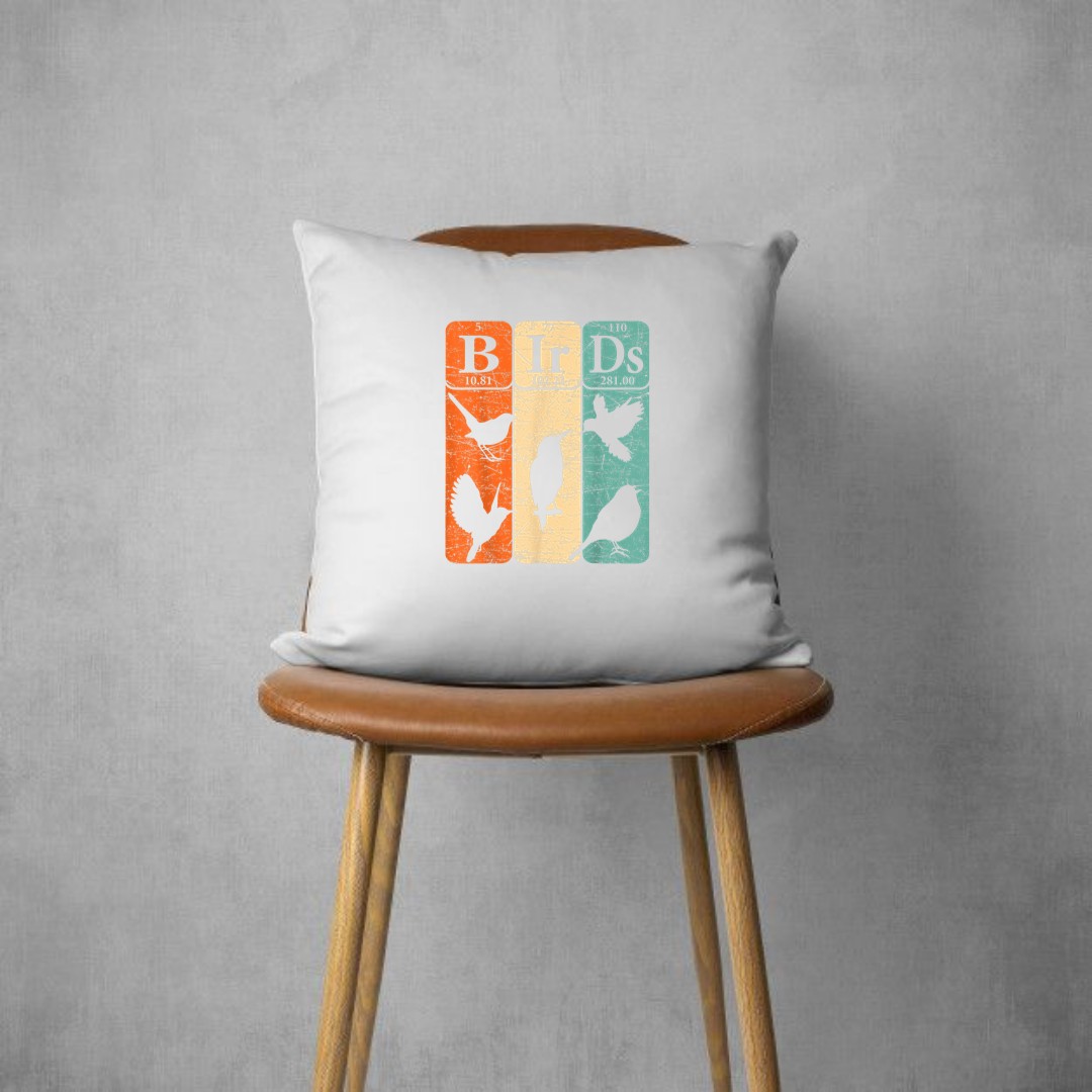 Birds Periodic Table Elements Birdwatching Ornithology Pillows