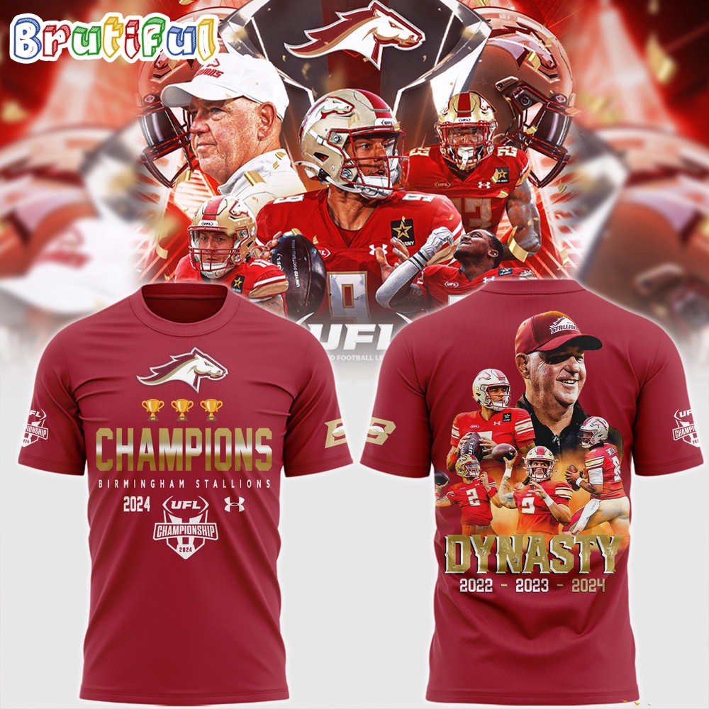 Birmingham Stallions Dynasty Champion Stallions 2024 T Shirt