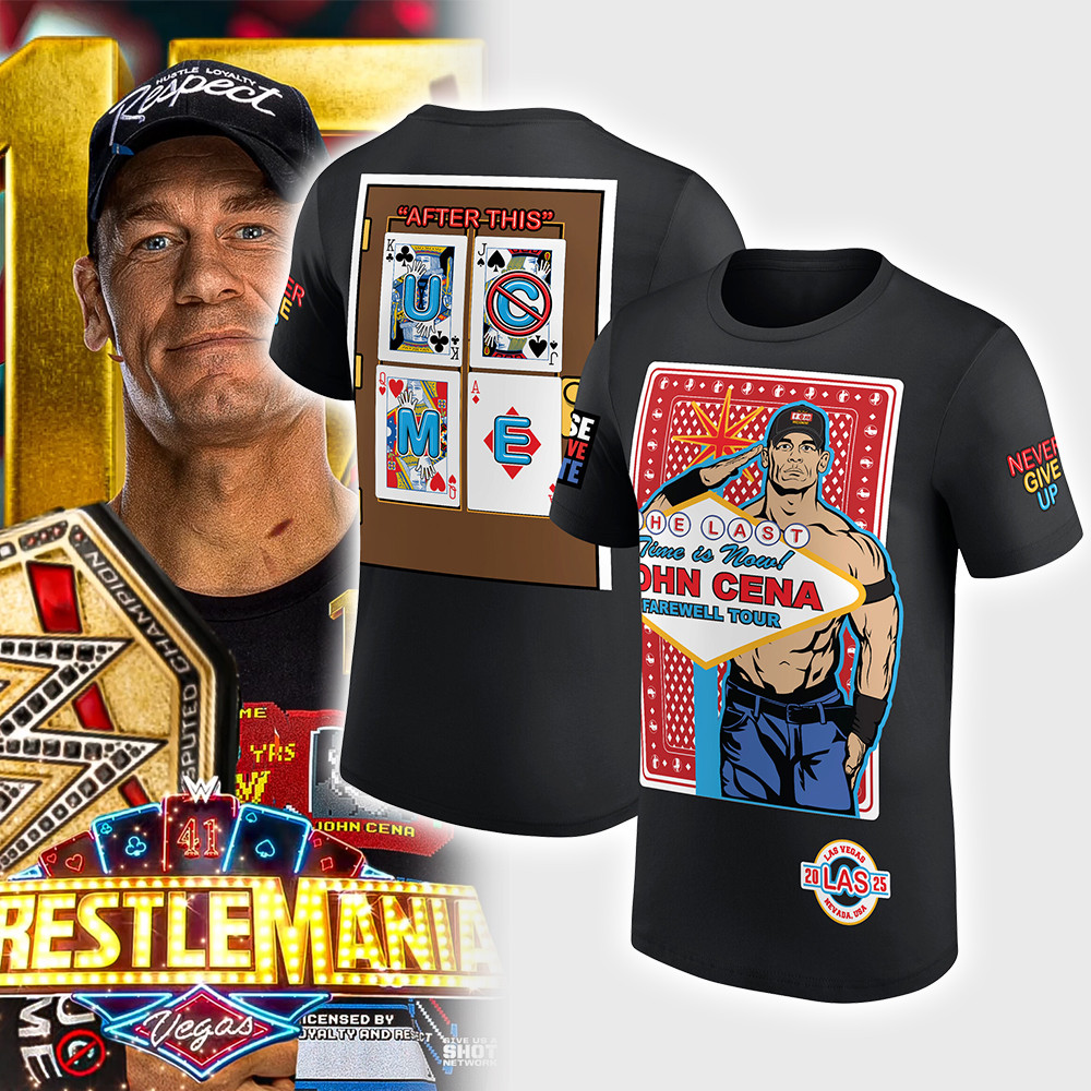 Black John Cena Farewell Tour 2025 Las Vegas T-Shirt John Cena Wwe Shirt Wrestling Gift Ideas