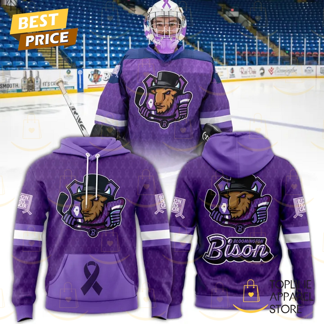 Bloomington Bison Hockey Fights Cancer 2025 Hoodie Gift For Sport Music Fans