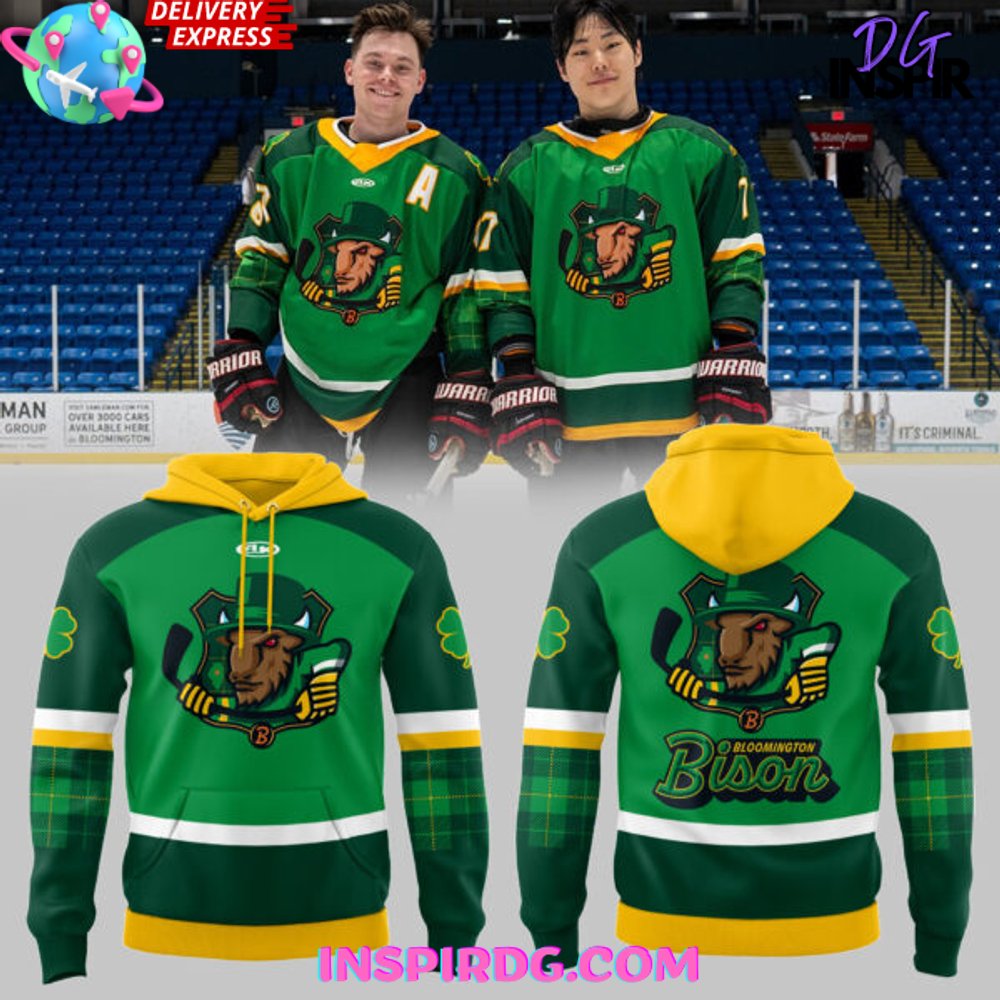Bloomington Bison St. Patrick Day 2025 Hoodie Gift For Sport Music Fans