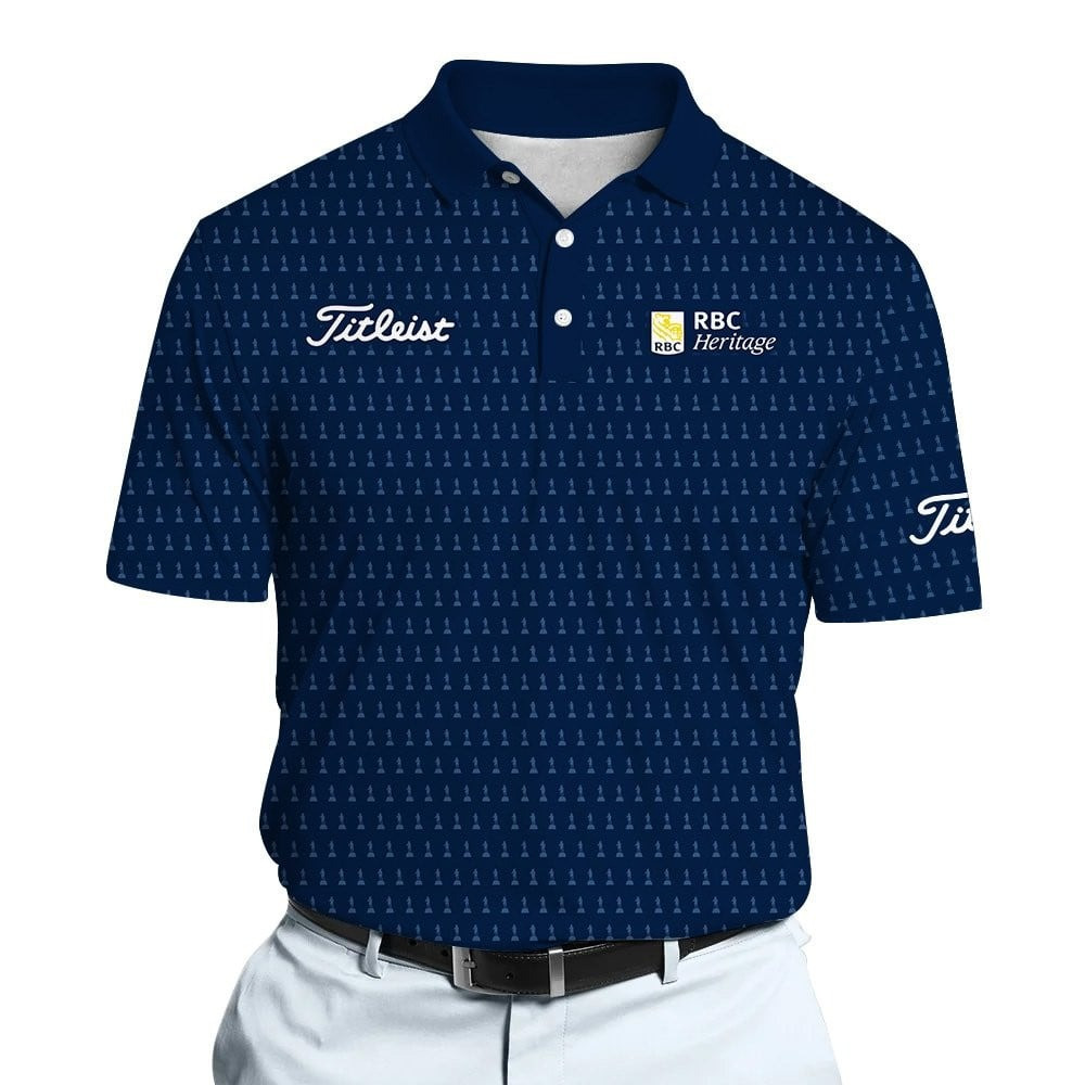 Blue Trophy RBC Heritage Men Polo Shirt Gifts For Male Golfers