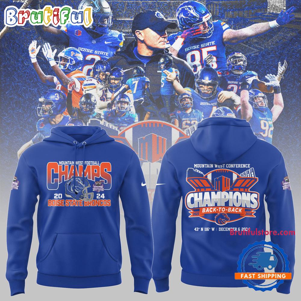 Boise State Broncos Football NCAA 2024 Limited Mountain West Champion Hoodie