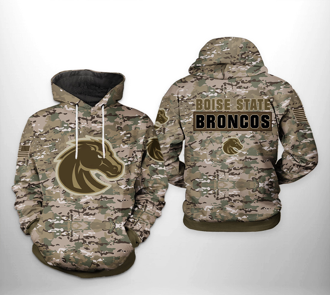 Boise State Broncos NCAA Camo Veteran Hoodie Zip Hoodie