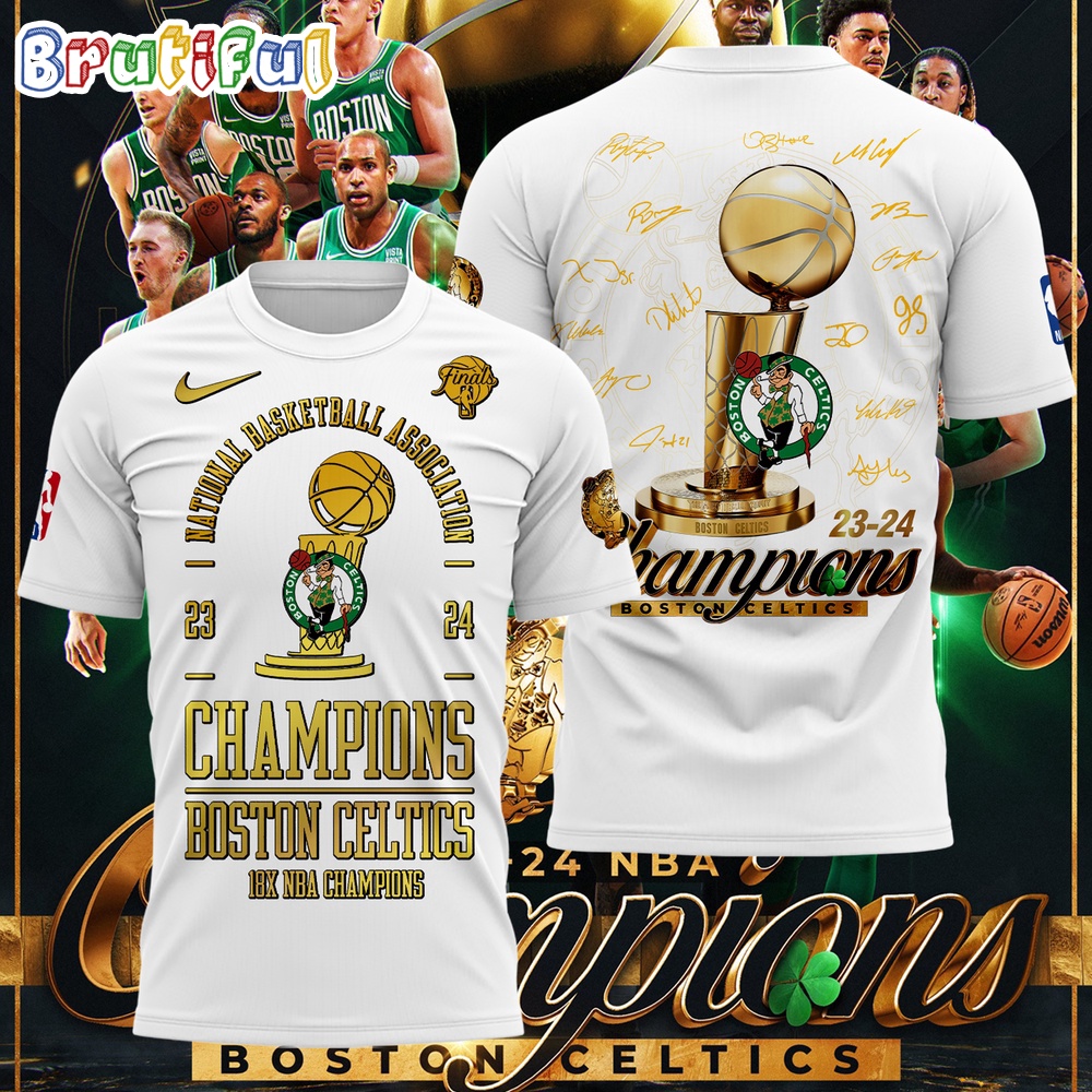 Boston Celtics 18-Time NBA Finals Champions Signature 3D Shirt