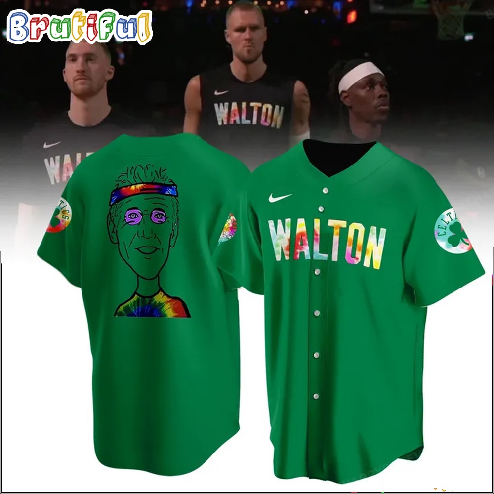 Boston Celtics Bill Walton Tie Dye Style Jersey Shirt