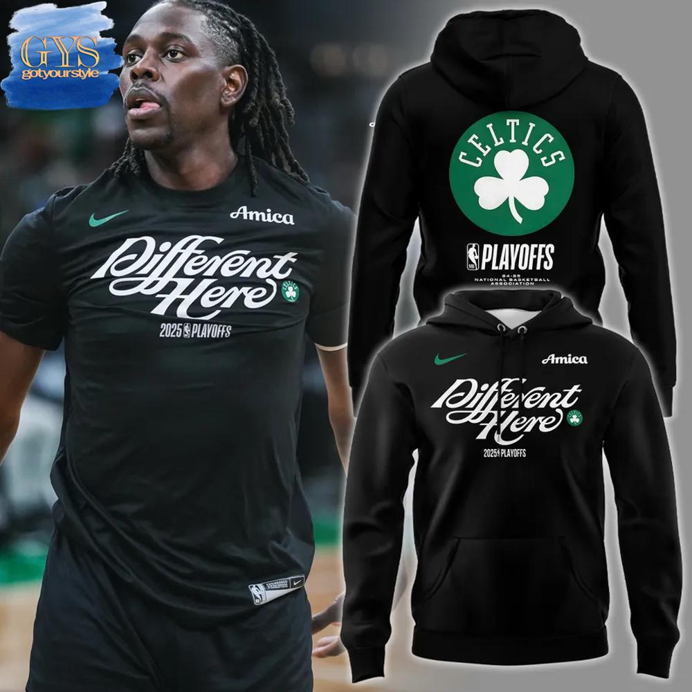 Boston Celtics Different Here 2025 Playoffs Hoodie Premium Merchandises