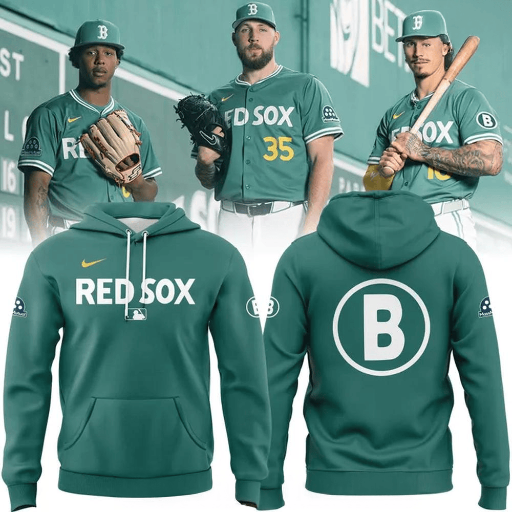 Boston Red Sox 2025 City Connect Special Green Hoodie Boston Red Sox Merch Gifts For Fans