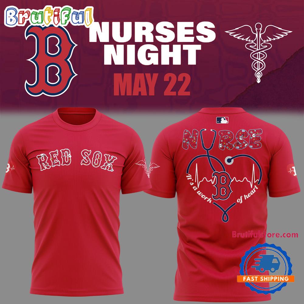 Boston Red Sox Baseball NURSES NIGHT 2025 Red T Shirt