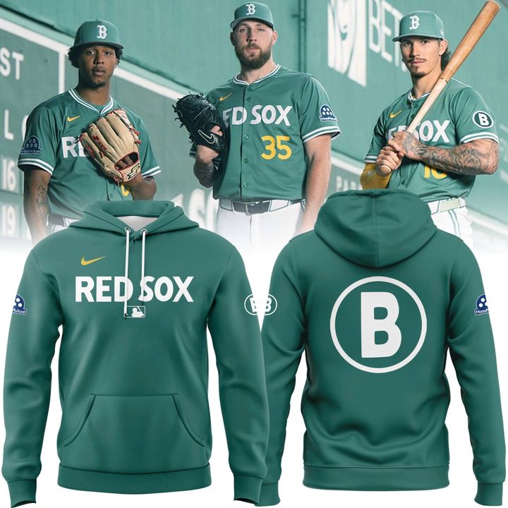 Boston Red Sox City Connect Half Green Hoodie Best Gifts For Baseball Fans