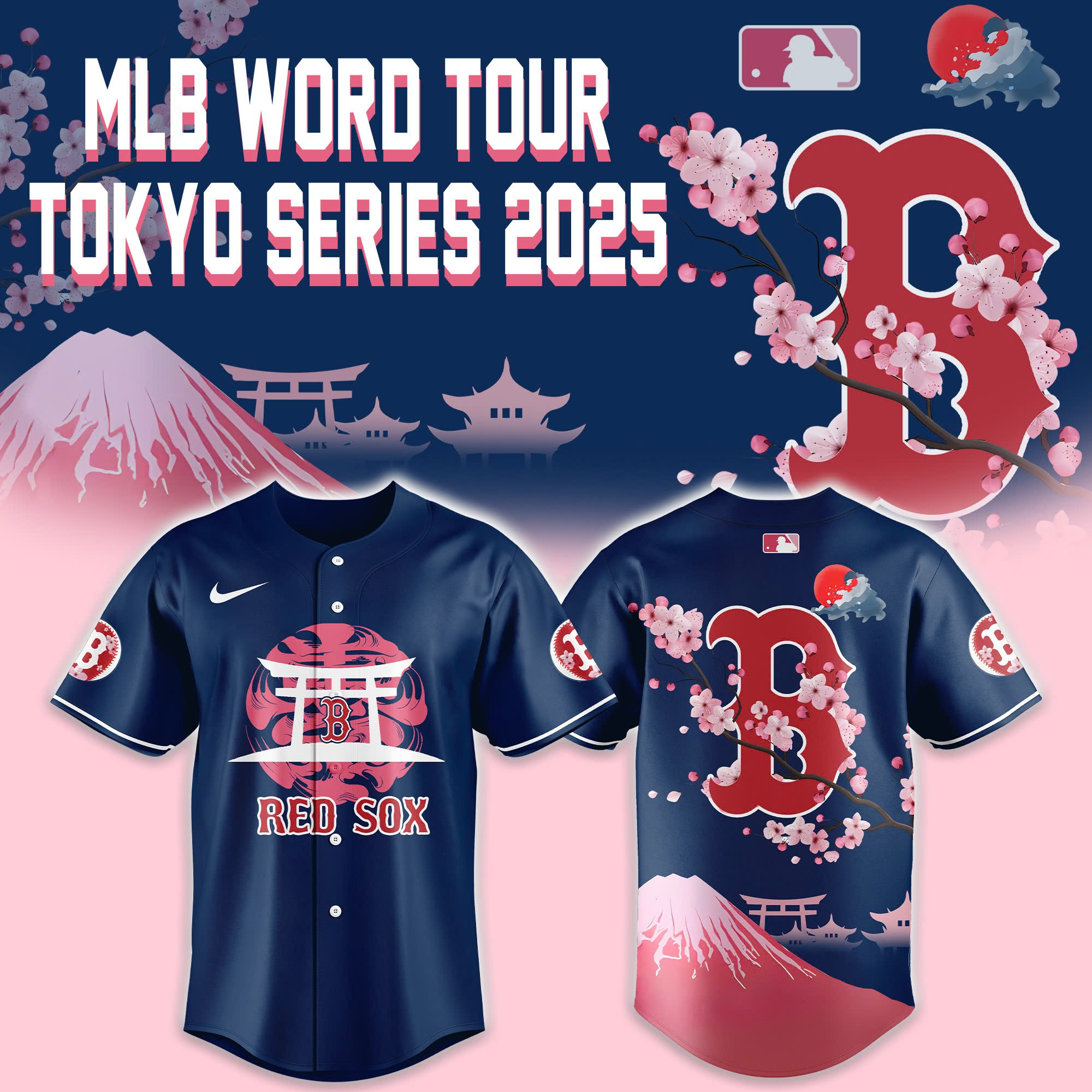 Boston Red Sox Fuji Mount Tokyo Series 2025 Baseball Jersey MLB Fan Merch Gift ideas