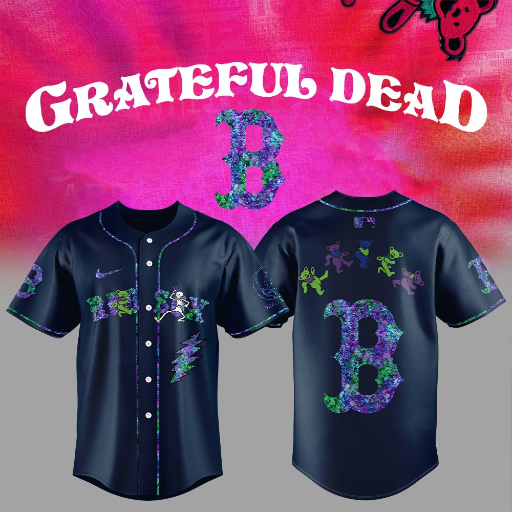 Boston Red Sox Grateful Dead Night Navy Jersey Best Gifts For Baseball Lovers