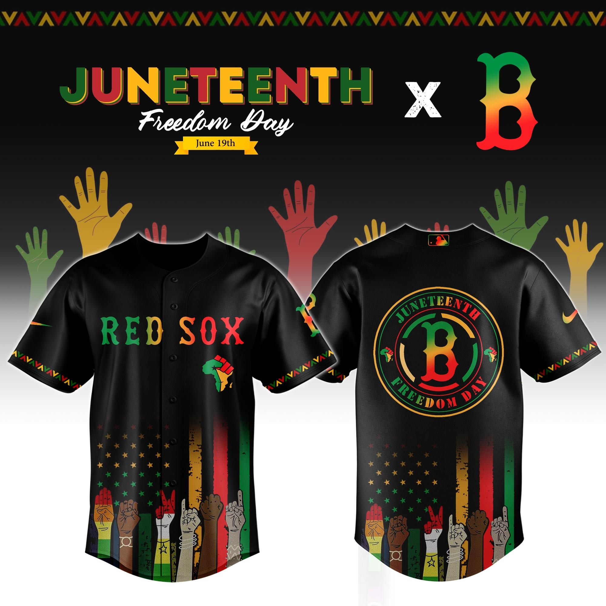 Boston Red Sox MLB x Juneteenth Jersey Gifts For Baseball Fans