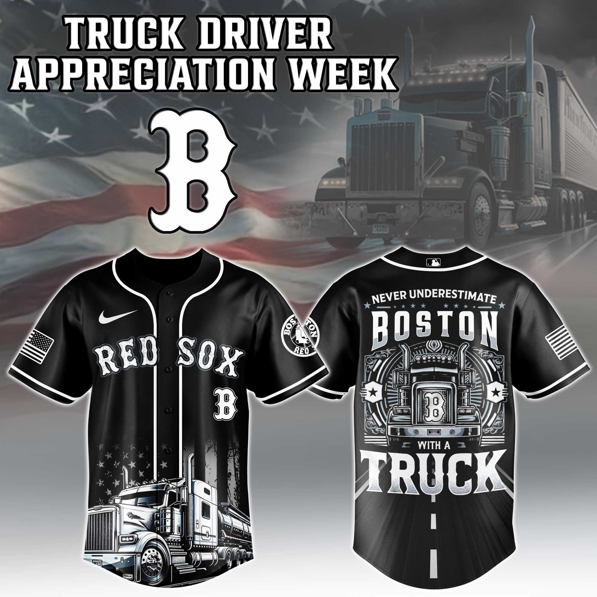Boston Red Sox MLB X Nation Truck Driver Appreciation Week Jersey Gifts For Baseball Fans