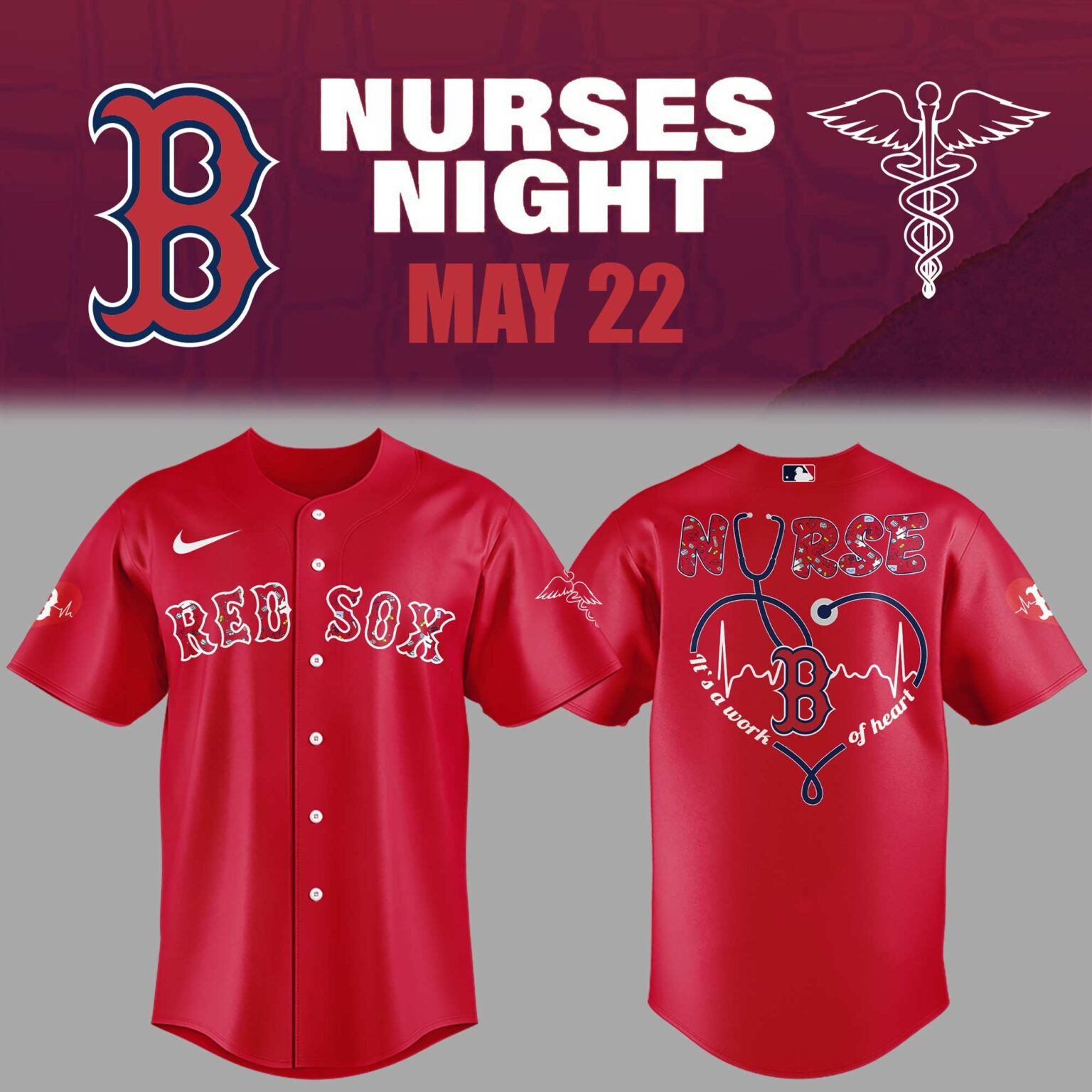 Boston Red Sox NURSES NIGHT Jersey Best Gifts For Baseball Lovers