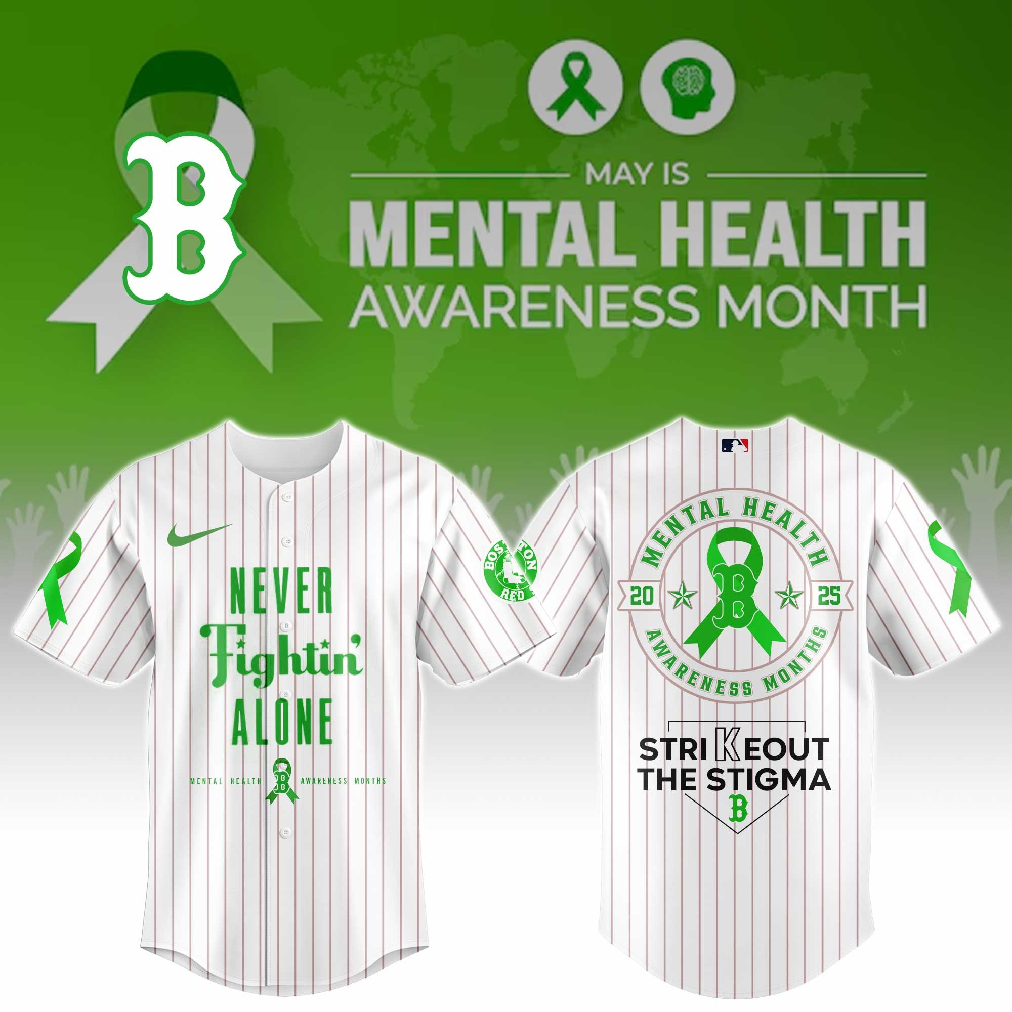 Boston Red Sox Special Mental Health Awareness Week  Edition Jersey Cool Baseball Gifts