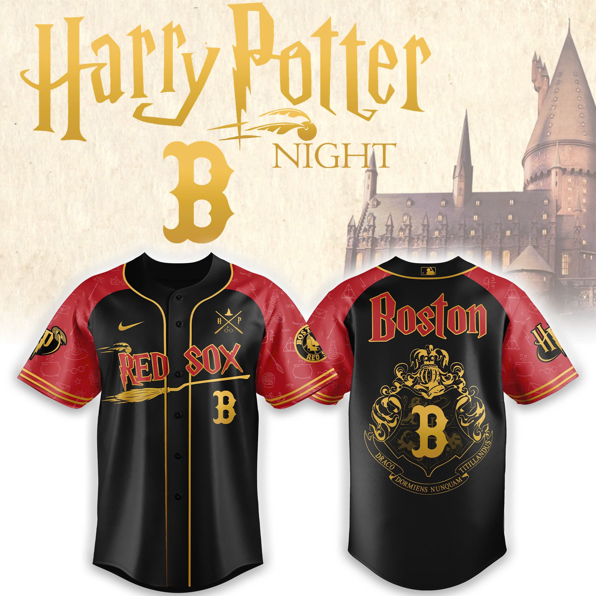 Boston Red Sox x Harry Potter Night Heritage Jersey Cool Gifts For Baseball Lovers