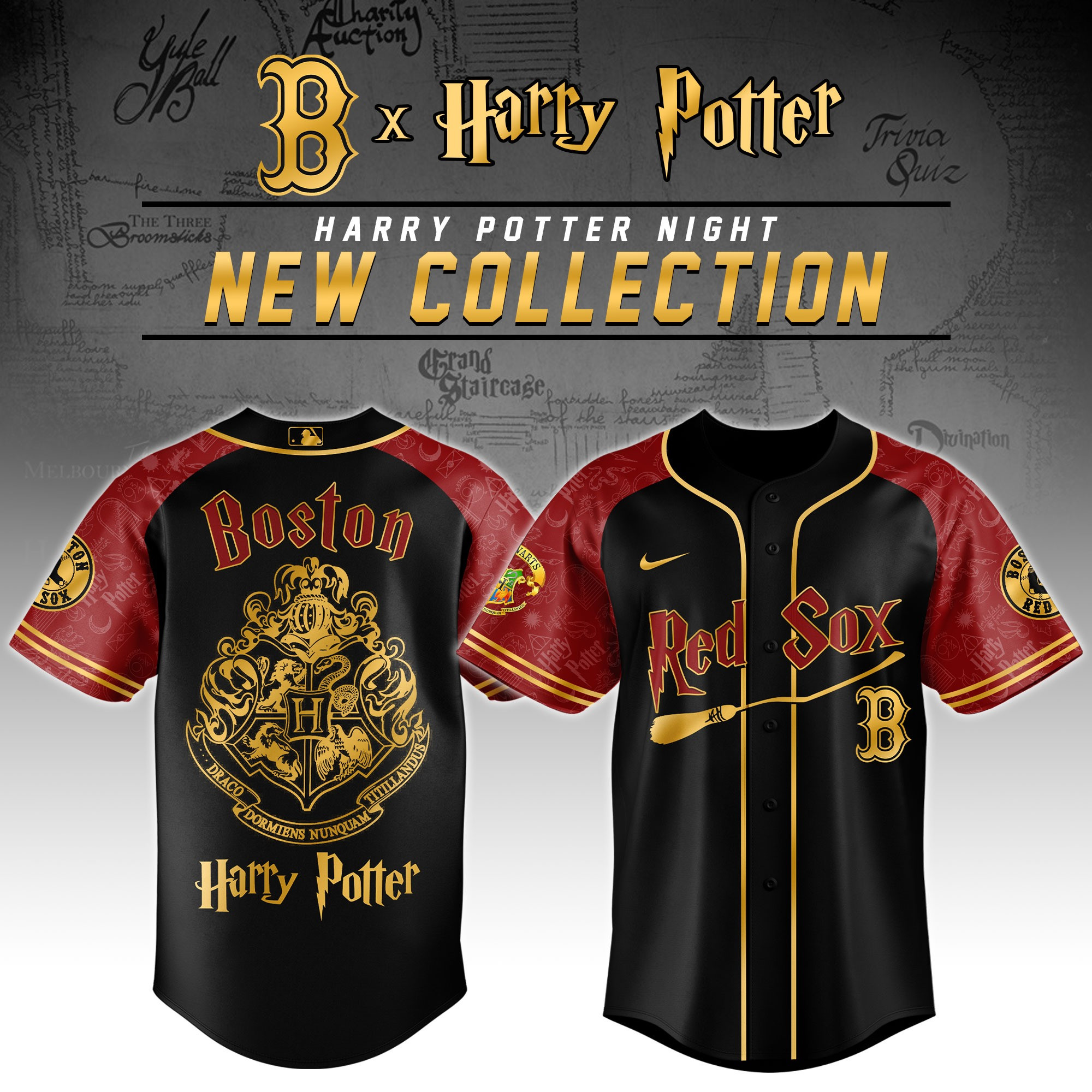 Boston Red Sox X Harry Potter Night Jersey MLB Baseball Fan Merch Unique Gifts For Him