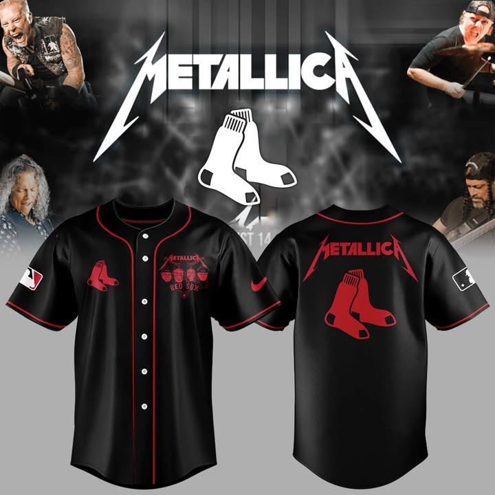 Boston Red Sox X Metallica Night Jersey MLB Baseball Merch Best Gifts For Fans For Him