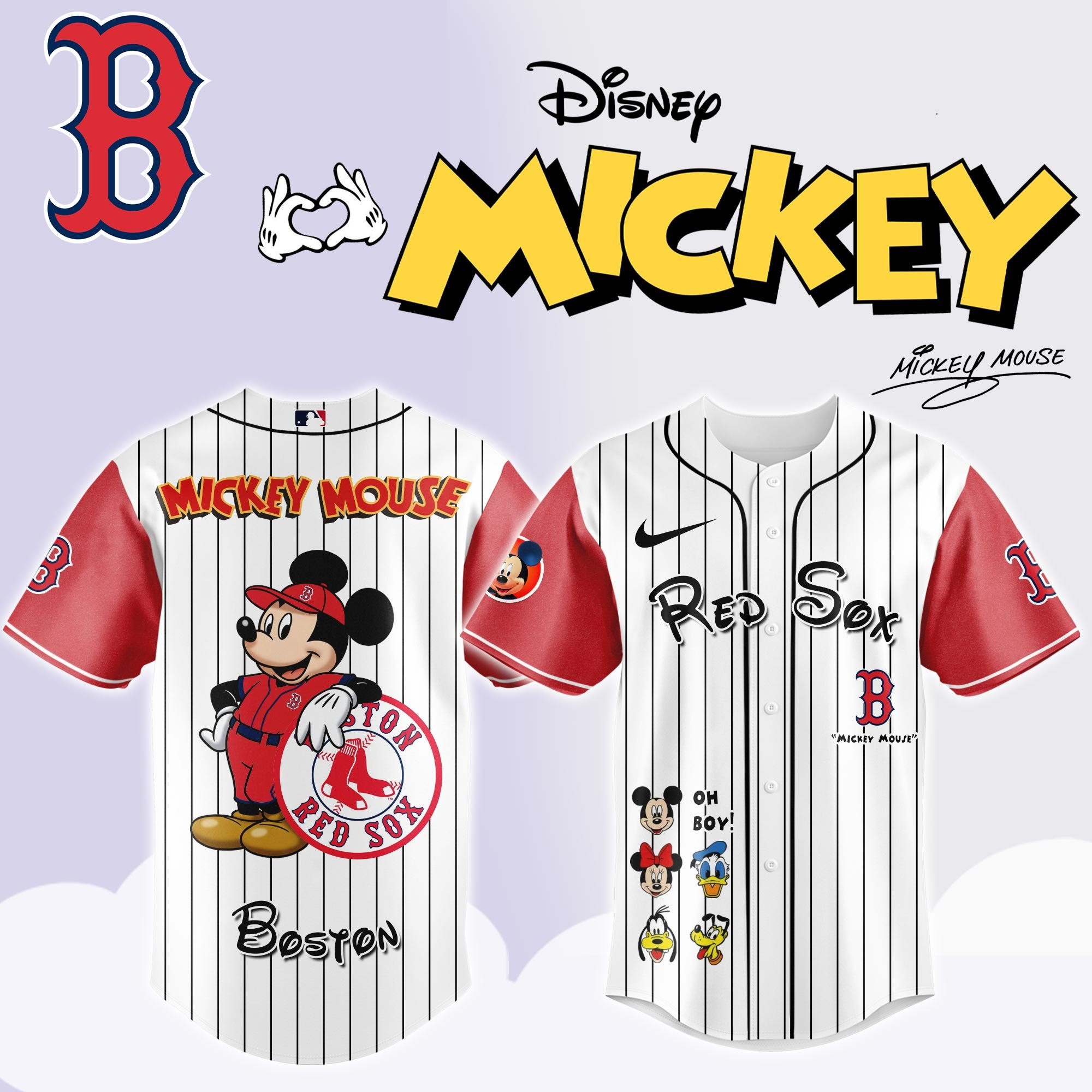 Boston Red Sox x Mickey Mouse Game Night Jersey Shirt Gift Ideas For Basketball Lovers
