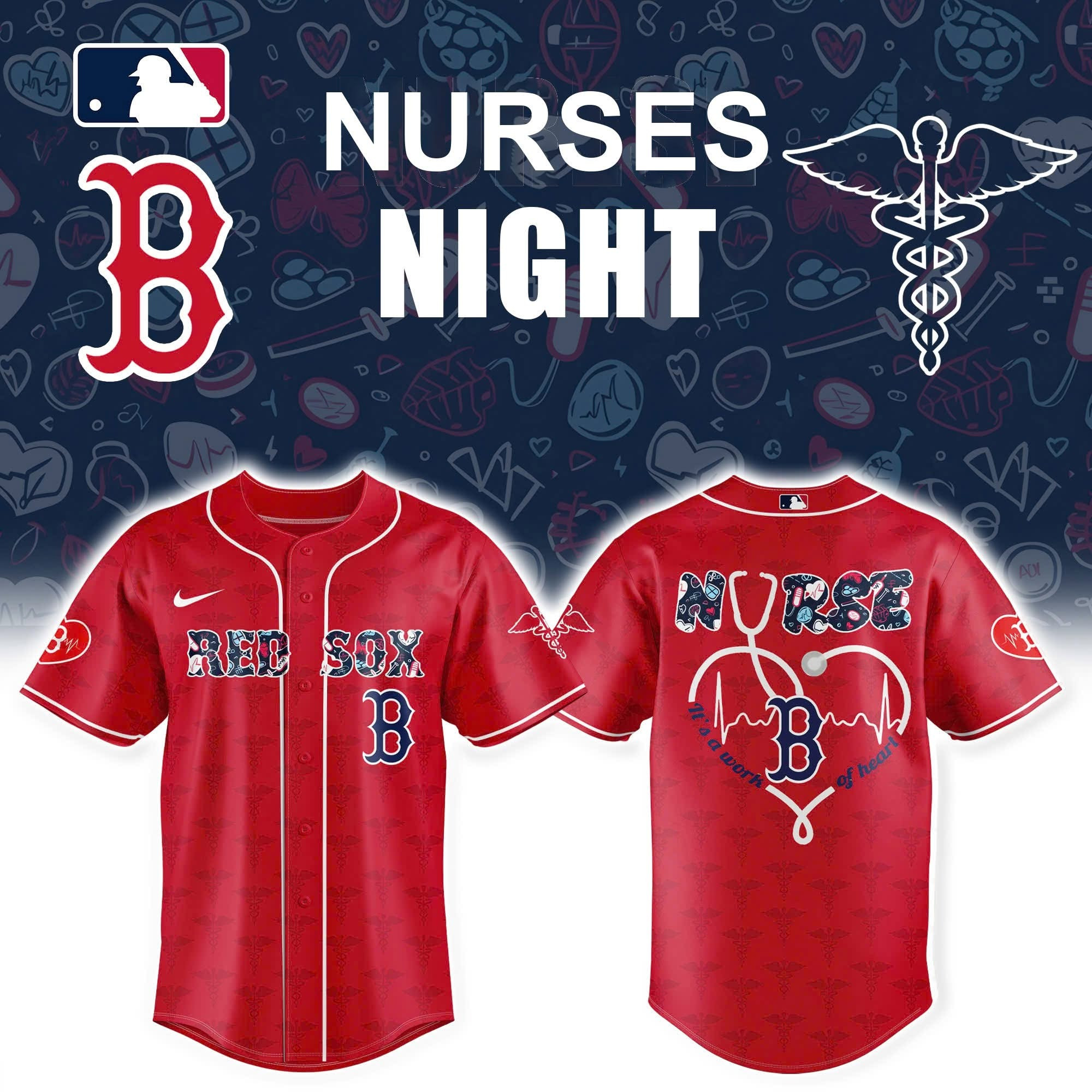 Boston Red Sox X Nurses Night Jersey Honor Nurses Day Baseball Lover Gifts For Sox Fans