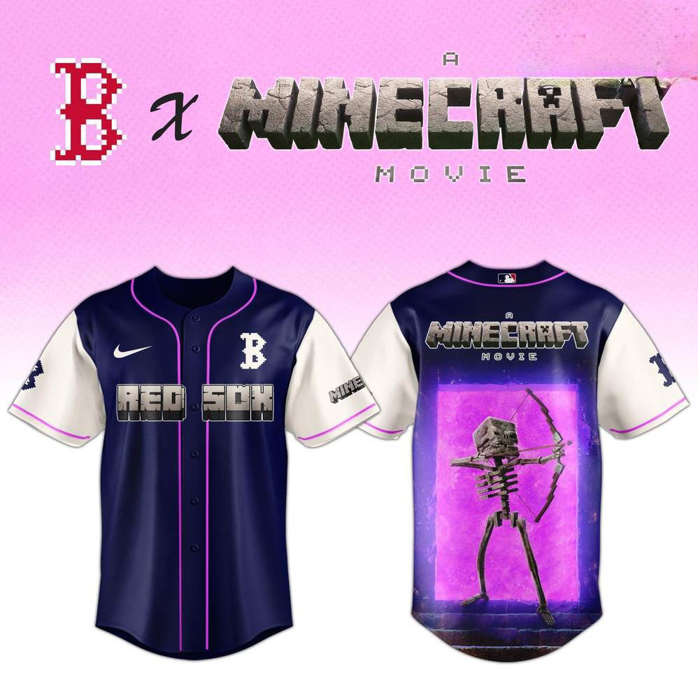 Boston Red Sox x Skeleton A Minecraft Movie Special Baseball Jersey Baseball Lover Gift Ideas