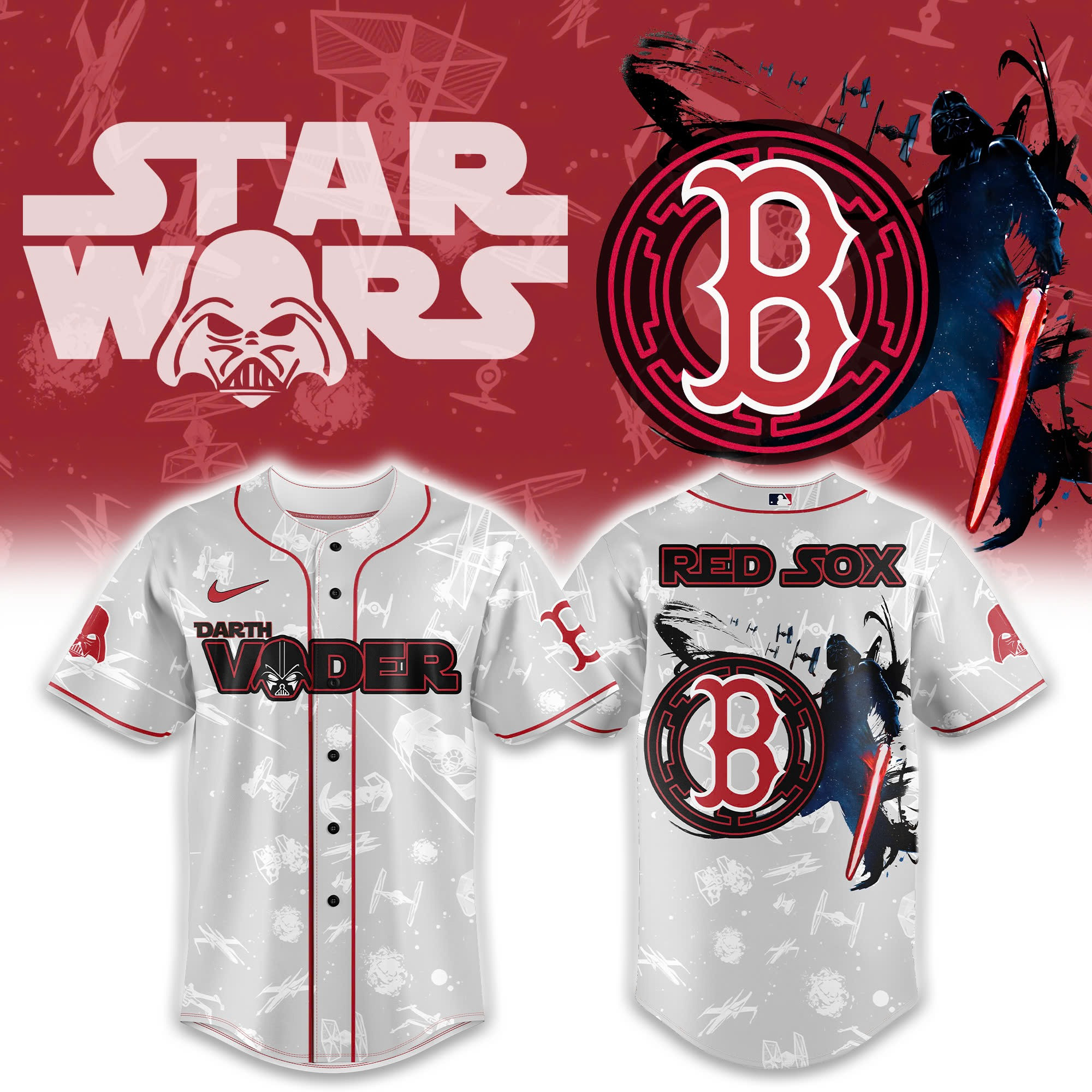 Boston Red Sox x Star Wars Night 2025 Baseball Jersey Baseball Enthusiast Gifts